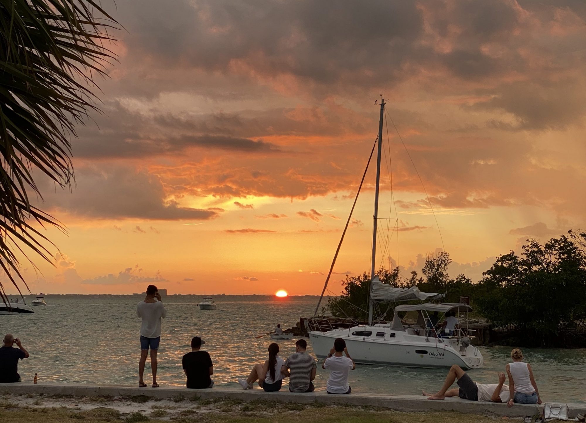 coucher de soleil depuis la marina de Key Biscayne